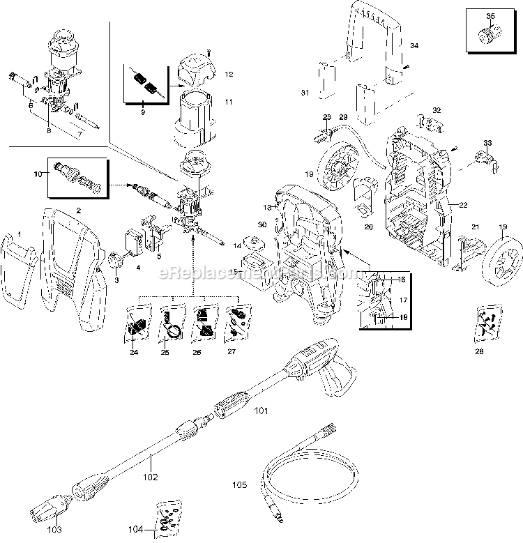 Black and Decker PW18-B3 (Type 1) Pressure Washer 1500w Was Power Tool Page A Diagram